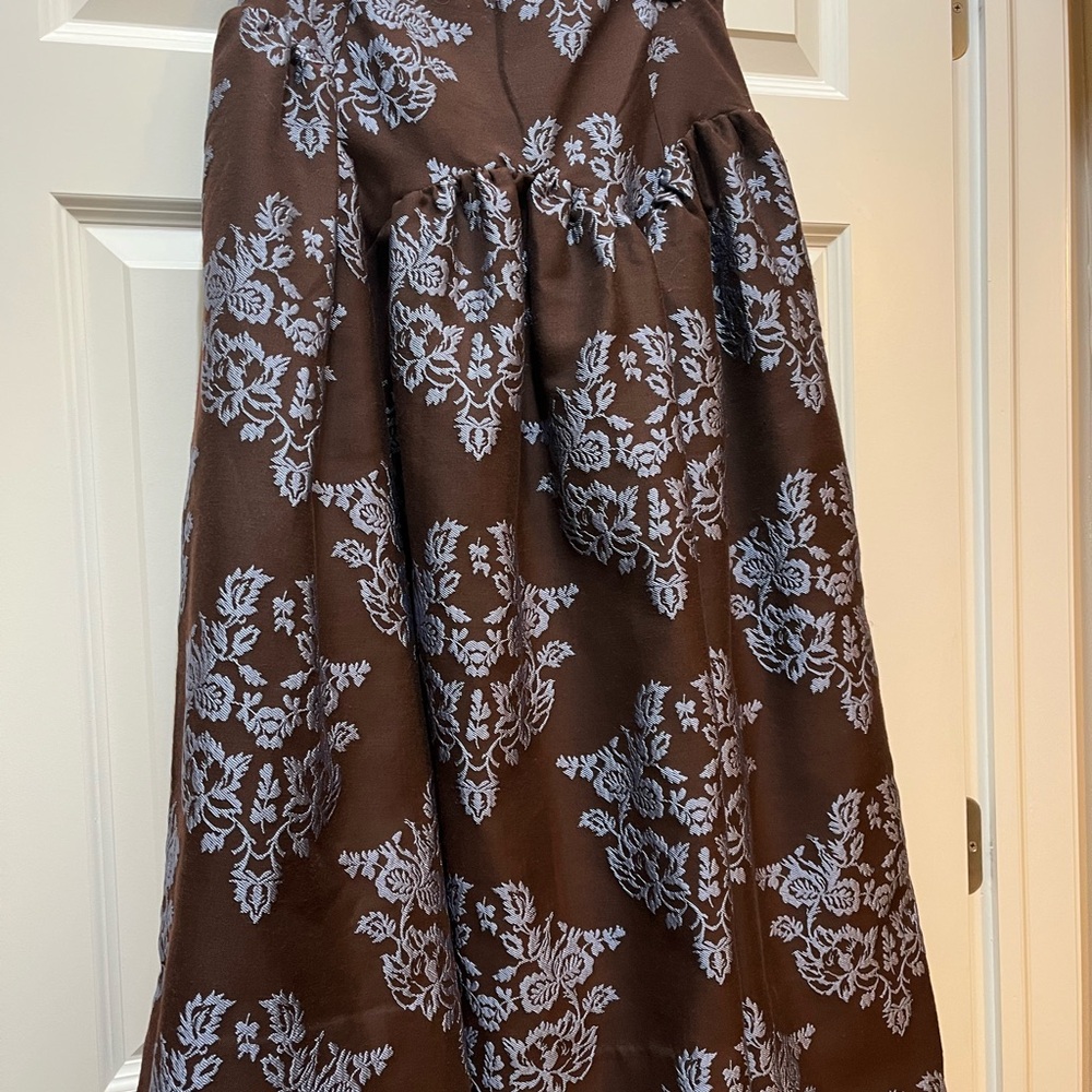 Anthropologie Brown and White A-Line Skirt